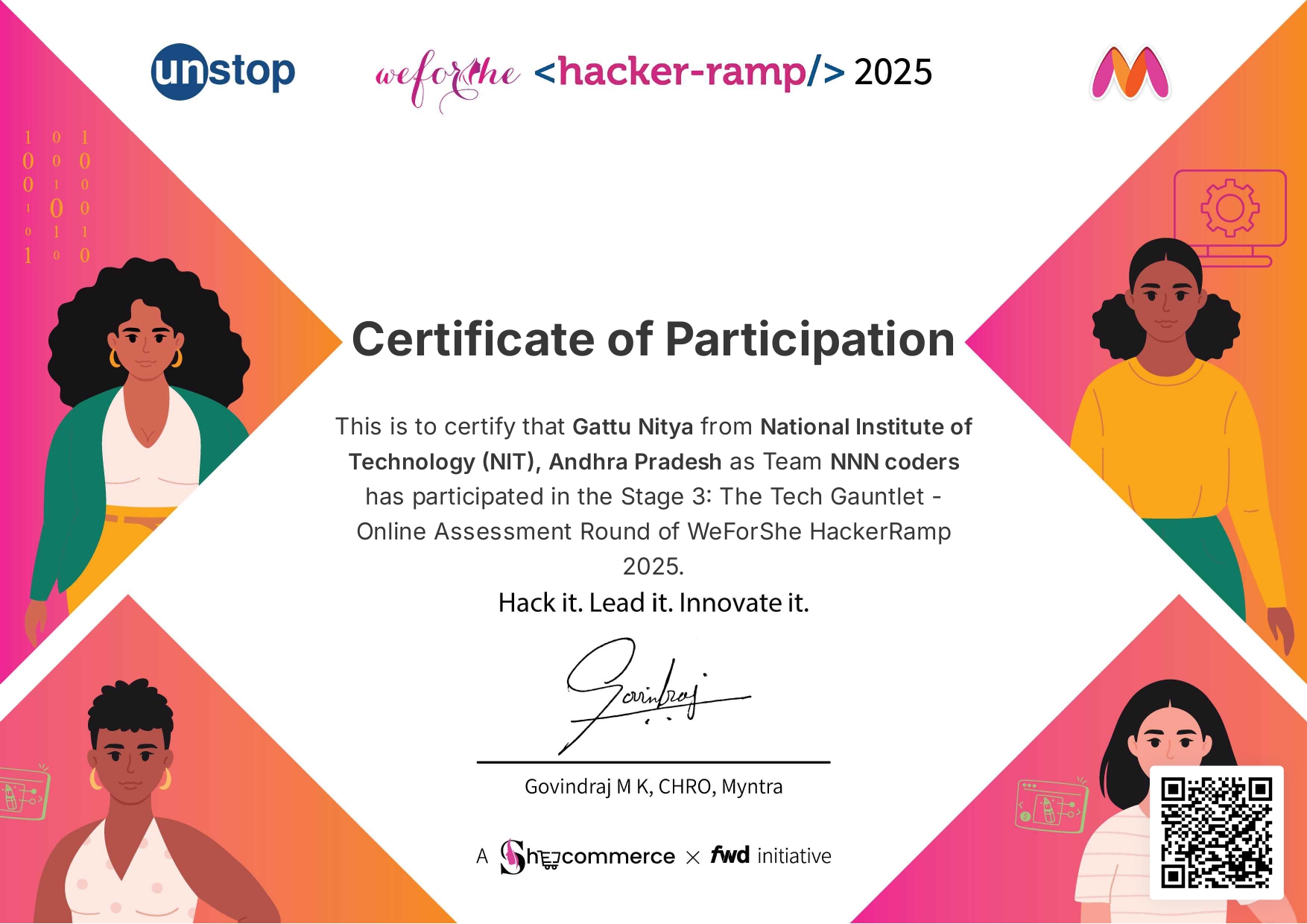 Myntra Certificate